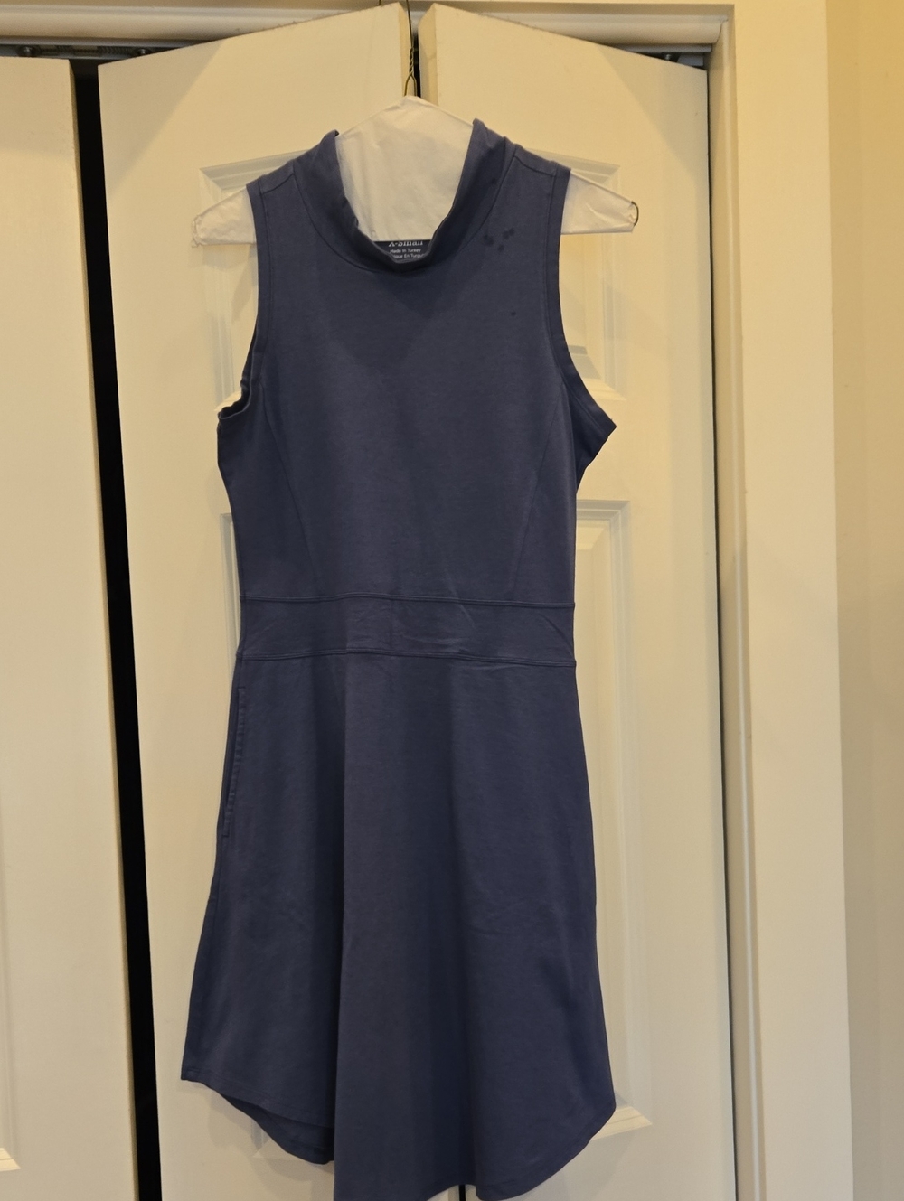 Toad&Co Sleeveless Mock Neck Dress in Slate Blue